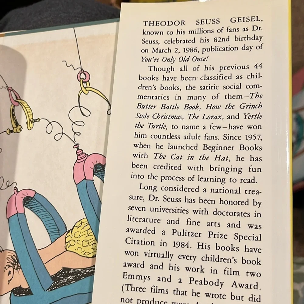 Dr. Seuss You’re Only Old Once hard cover book with dust jacket 1986